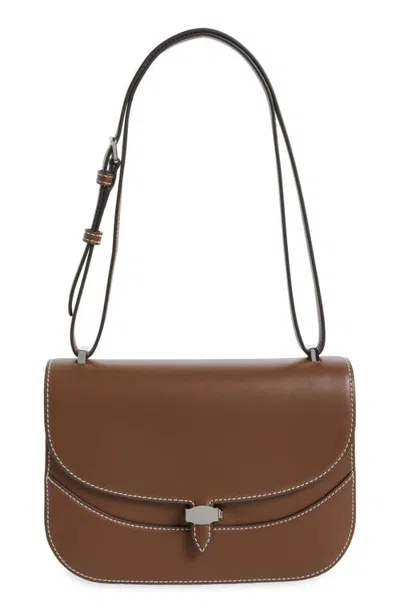 Veronica Beard Dash Leather Saddle Bag In Whiskey