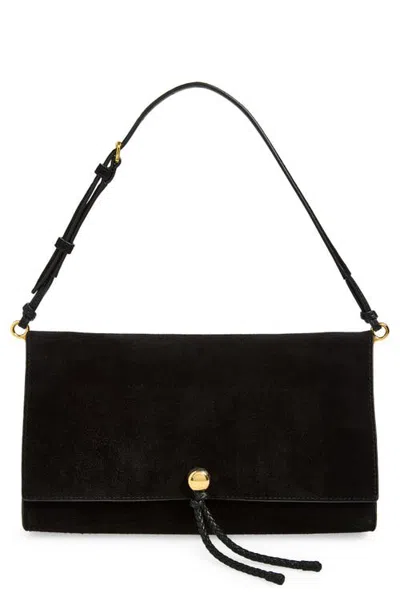 Veronica Beard Edit Suede Shoulder Bag In Black