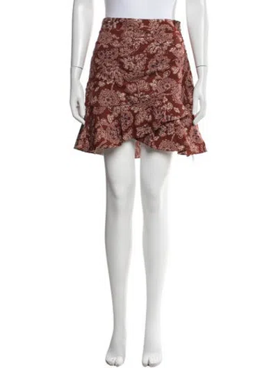 Pre-owned Veronica Beard Floral Print Mini Skirt In Red