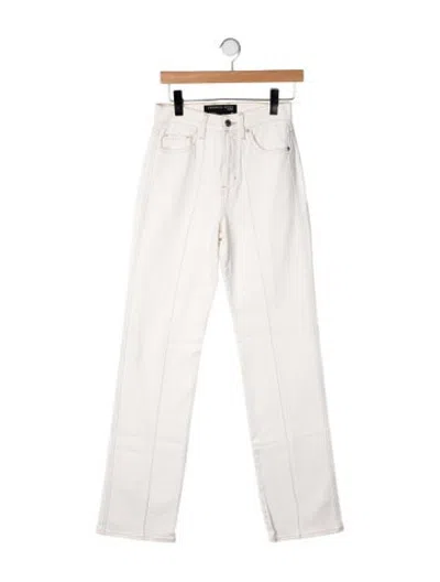 Pre-owned Veronica Beard High-rise Straight Leg Jeans In Neutrals