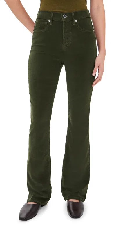Veronica Beard Jean Cameron Mid Rise Bootcut Corduroy Pants Green Shadow