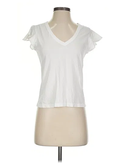 Pre-owned Veronica Beard Jeans Short Sleeve T-shirt In White