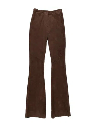Pre-owned Veronica Beard Lamb Leather Flared Pants W/ Tags In Brown