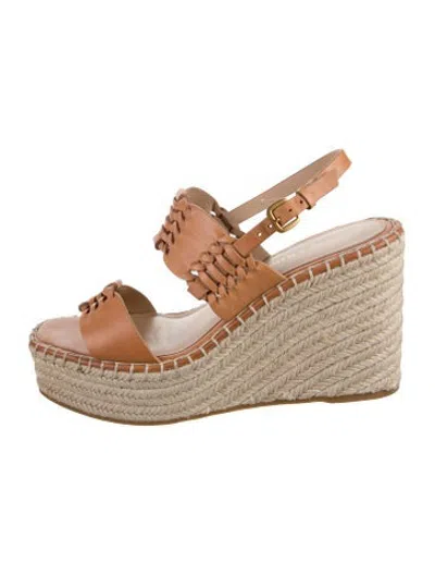 Pre-owned Veronica Beard Leather Espadrilles In Brown