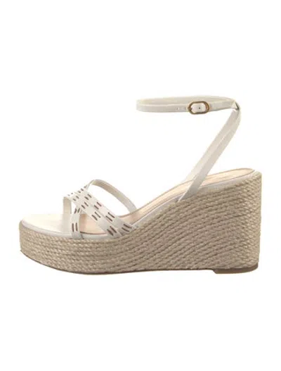 Pre-owned Veronica Beard Leather Espadrilles In Neutrals