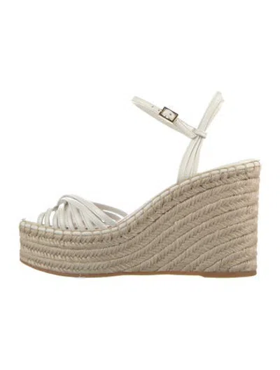 Pre-owned Veronica Beard Leather Espadrilles In White