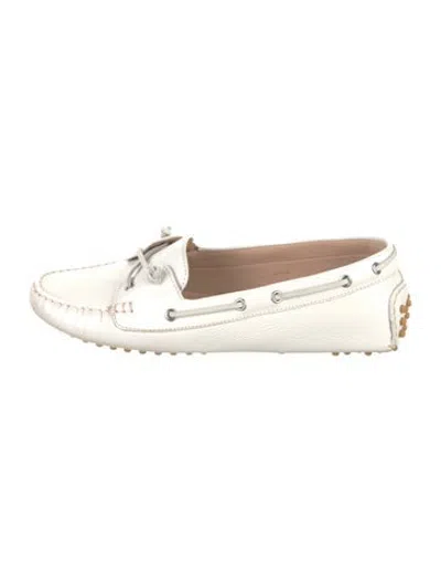 Pre-owned Veronica Beard Leather Loafers In White