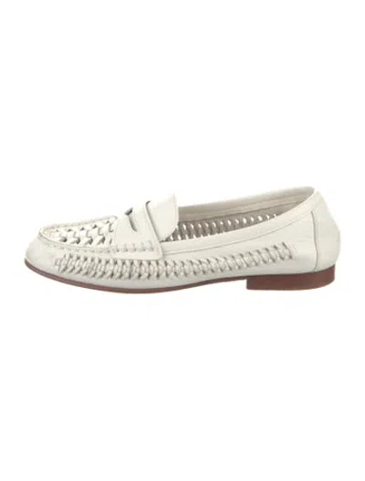 Pre-owned Veronica Beard Leather Loafers In White