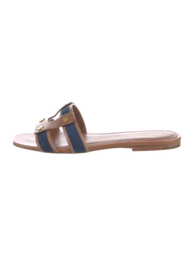 Pre-owned Veronica Beard Leather Slides In Multicolor