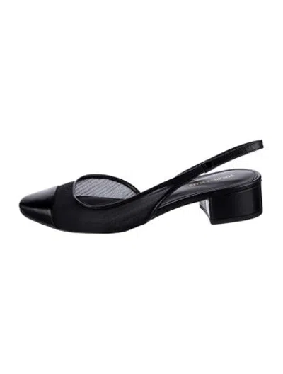 Pre-owned Veronica Beard Leather Slingback Pumps In Black