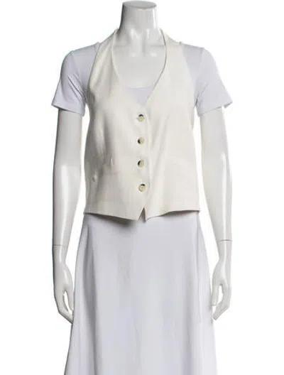 Pre-owned Veronica Beard Linen Vest In Neutrals