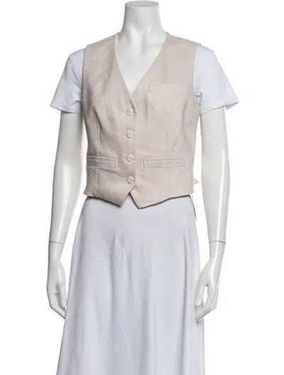 Pre-owned Veronica Beard Linen Vest In Neutrals