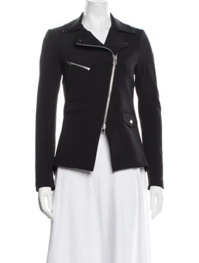 Pre-owned Veronica Beard Nylon Biker Jacket In Black