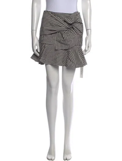 Pre-owned Veronica Beard Plaid Print Mini Skirt In Black