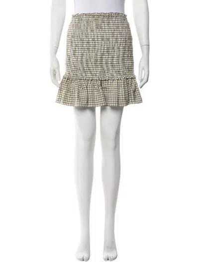 Pre-owned Veronica Beard Plaid Print Mini Skirt In Green
