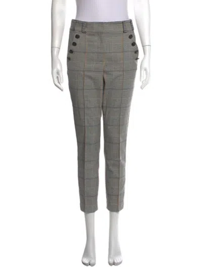 Pre-owned Veronica Beard Plaid Print Straight Leg Pants In Black/blue/grey