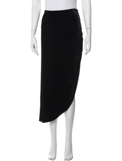 Pre-owned Veronica Beard Pleated Accents Midi Length Skirt In Black