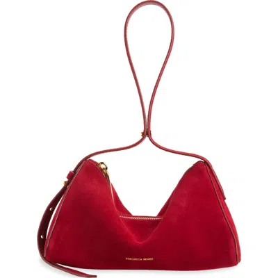 Veronica Beard Prism Suede Shoulder Bag In Crimson
