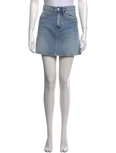 Pre-owned Veronica Beard Raw-edge Trim Mini Skirt In Blue