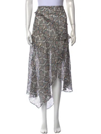 Pre-owned Veronica Beard Silk Midi Length Skirt In Green