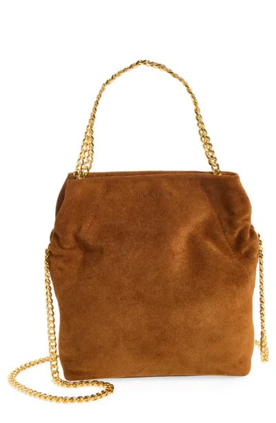 Veronica Beard Small Slouch Suede Shoulder Bag In Tobacco