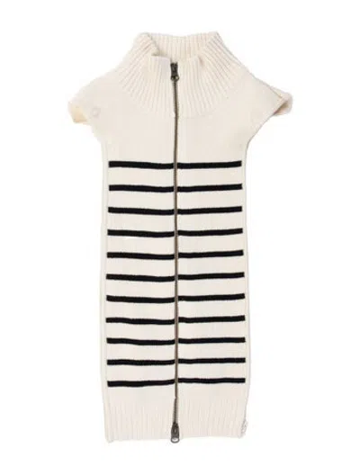 Pre-owned Veronica Beard Striped Dickey In White