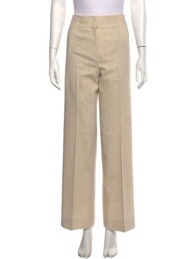 Pre-owned Veronica Beard Striped Straight Leg Pants In Neutrals