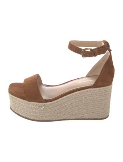 Pre-owned Veronica Beard Suede Braided Accents Espadrilles In Brown