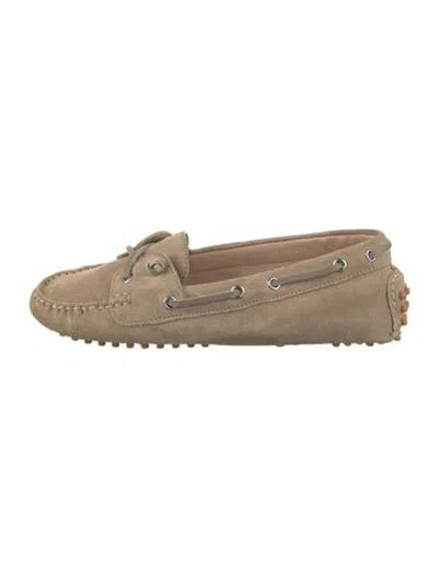 Pre-owned Veronica Beard Suede Loafers In Neutrals