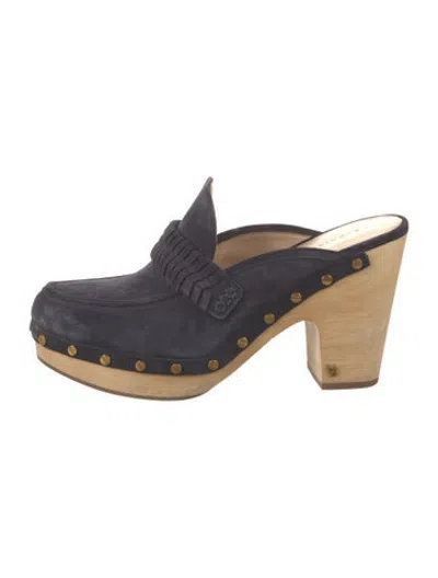 Pre-owned Veronica Beard Suede Mules In Blue