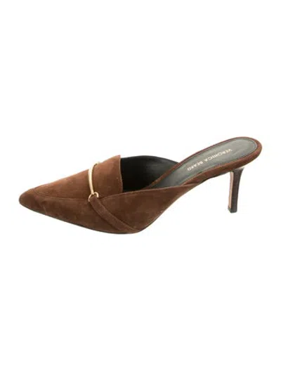 Pre-owned Veronica Beard Suede Mules In Brown