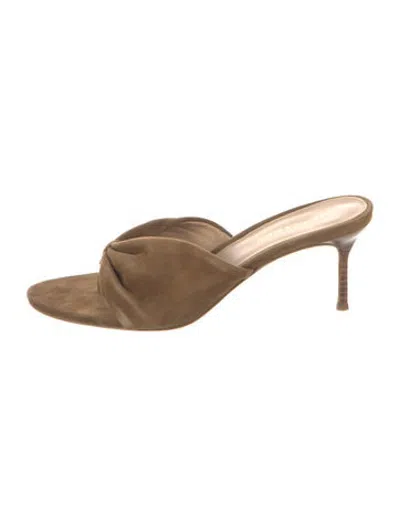 Pre-owned Veronica Beard Suede Slides In Neutrals