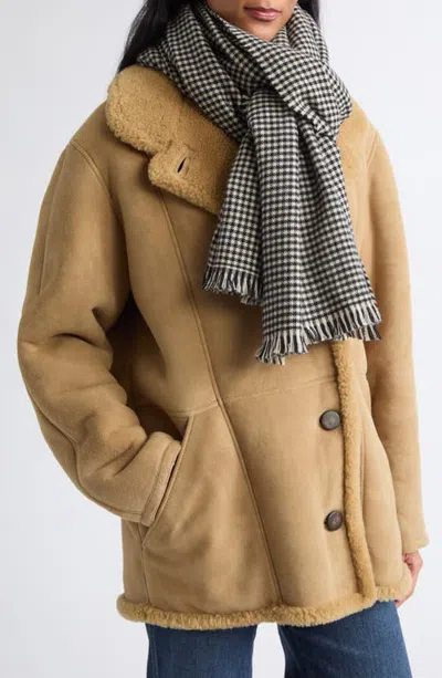 Veronica Beard Virgin Wool Houndstooth Scarf In Multi