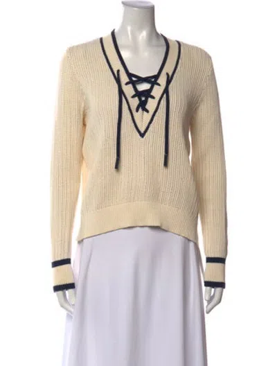 Pre-owned Veronica Beard V-neck Sweater In Neutrals