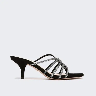 Veronica Beard Women's Gaffney Crystal Suede Sandal In Black