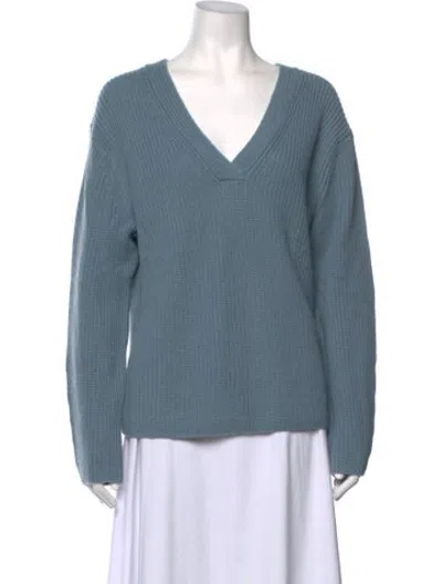 Pre-owned Veronica Beard Wool V-neck Sweater In Blue