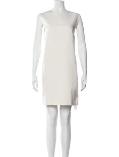 Pre-owned Veronica De Piante Crew Neck Mini Dress In Neutrals