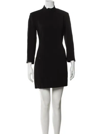 Pre-owned Veronica De Piante Mock Neck Mini Dress W/ Tags In Black