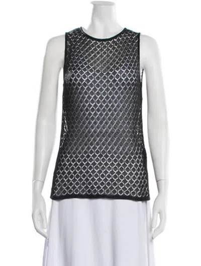 Pre-owned Veronica De Piante Patterned Crew Neck Top In Multicolor