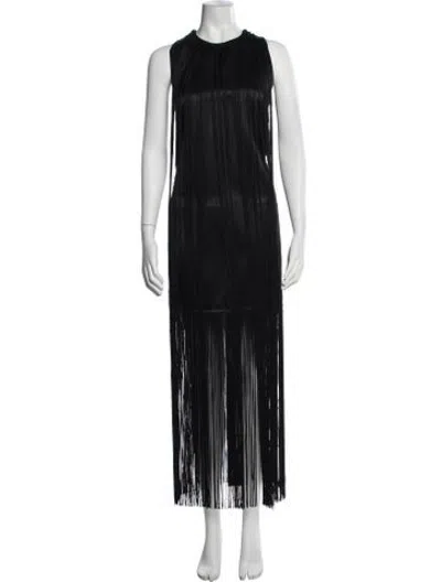 Pre-owned Veronica De Piante Satin Long Dress W/ Tags In Black