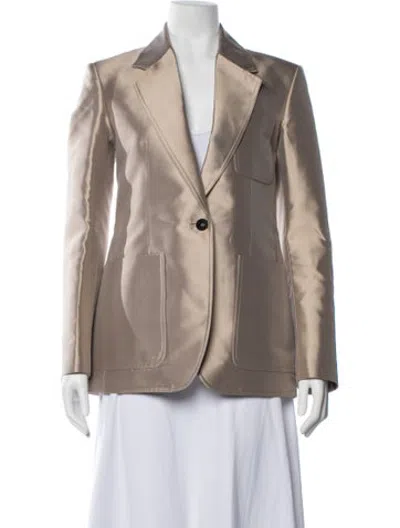 Pre-owned Veronica De Piante Silk Blazer W/ Tags In Neutrals