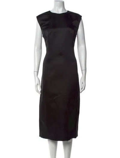 Pre-owned Veronica De Piante Silk Knee-length Dress W/ Tags In Black