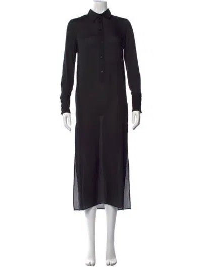 Pre-owned Veronica De Piante Silk Long Dress W/ Tags In Black