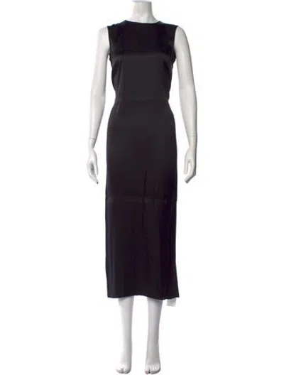 Pre-owned Veronica De Piante Silk Midi Length Dress W/ Tags In Black