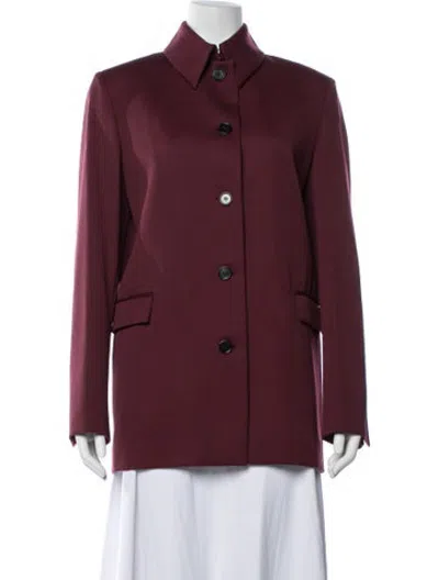 Pre-owned Veronica De Piante Virgin Wool Blazer W/ Tags In Burgundy