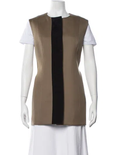 Pre-owned Veronica De Piante Virgin Wool Colorblock Pattern Jacket W/ Tags In Neutrals