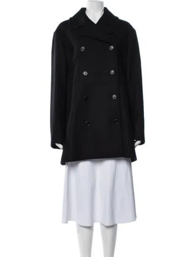 Pre-owned Veronica De Piante Virgin Wool Peacoat W/ Tags In Black
