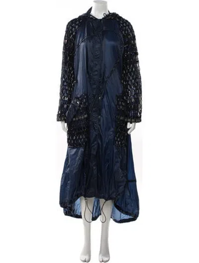 Pre-owned Versace 2017 Patterned Coat In Blue