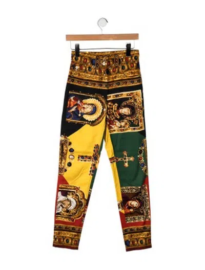 Pre-owned Versace 2018 Skinny Leg Jeans In Black/gold