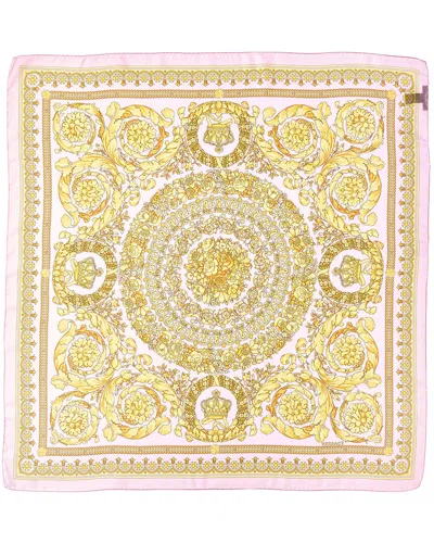 Versace Barocco Print Silk Scarf In Multi